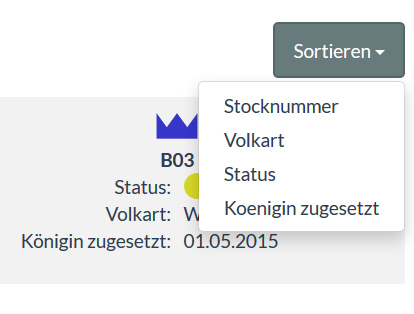 Sortieren der Stöcke am Stand.