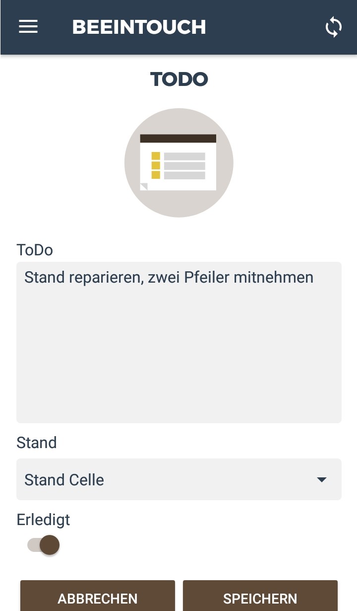 BeeInTouch - Willi ToDo-Detailansicht
